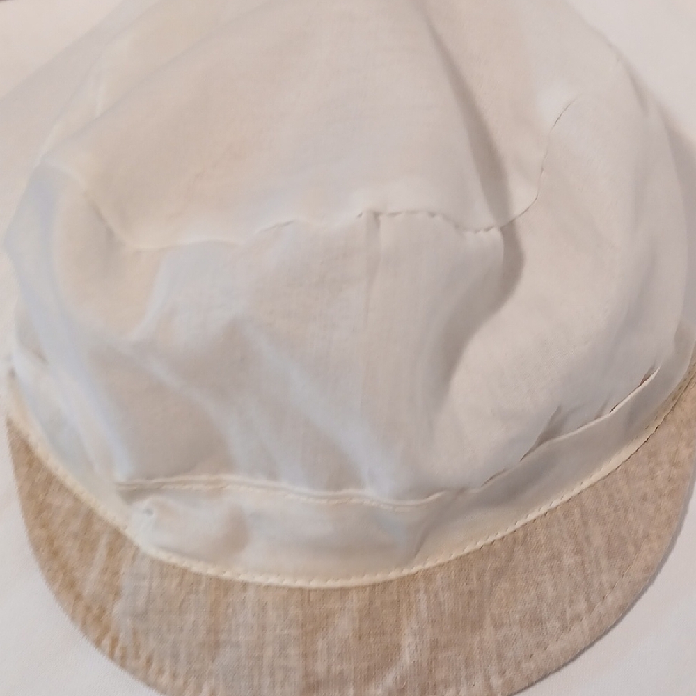 Women's Classic Linen Cap, Tan Newsboy, Electric Grandpa, Bohemien, City Girl - Picture 8 of 9